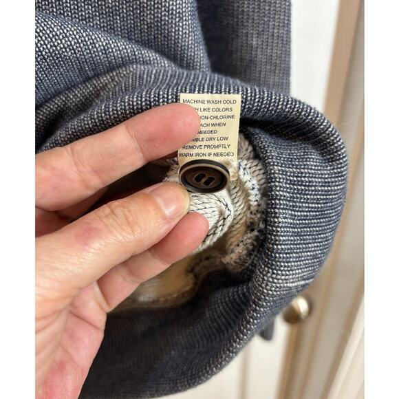 Joseph Abboud Men L Navy Pullover Sweater Preppy Workwear - Picture 6 of 11